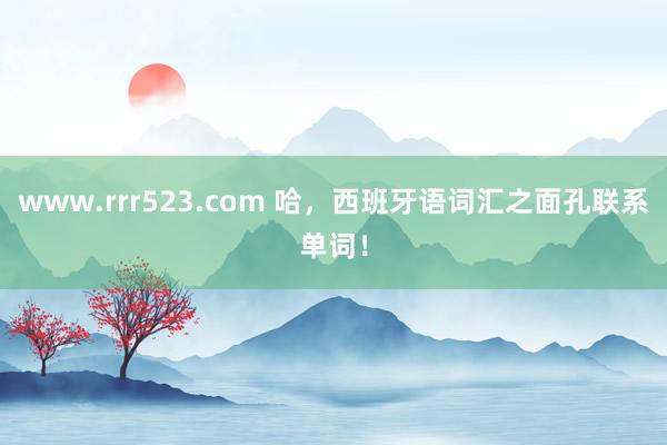 www.rrr523.com 哈，西班牙语词汇之面孔联系单词！