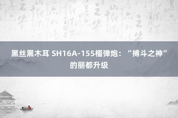 黑丝黑木耳 SH16A-155榴弹炮：“搏斗之神”的丽都升级