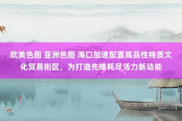 欧美色图 亚洲色图 海口加速配置高品性特质文化贸易街区，为打造先锋耗尽活力新动能